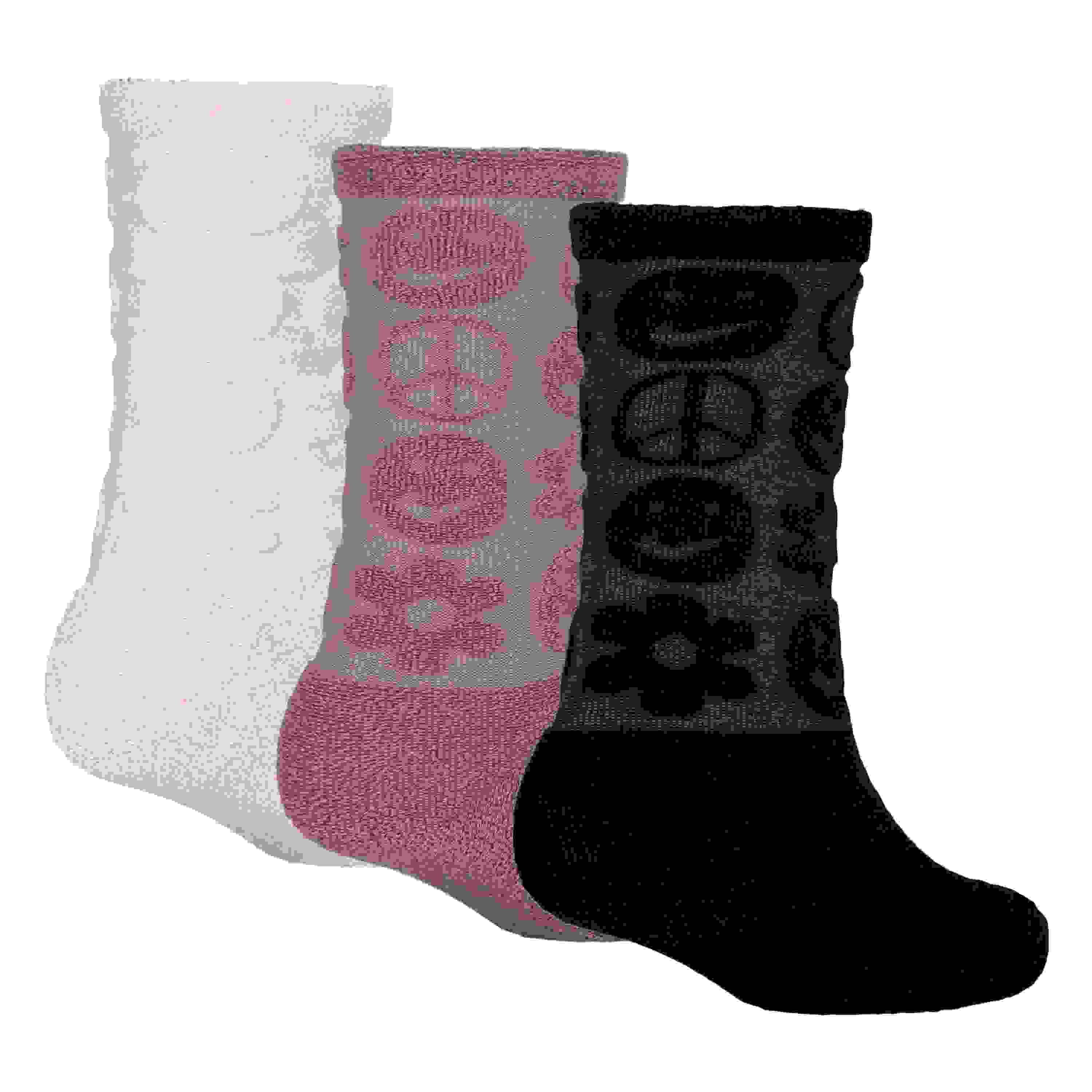 Nike Terry Smiley 3-Pack Big Kids' Pink Crew Socks